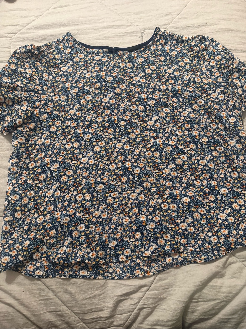 W5 Blue Floral Short-Sleeve Blouse